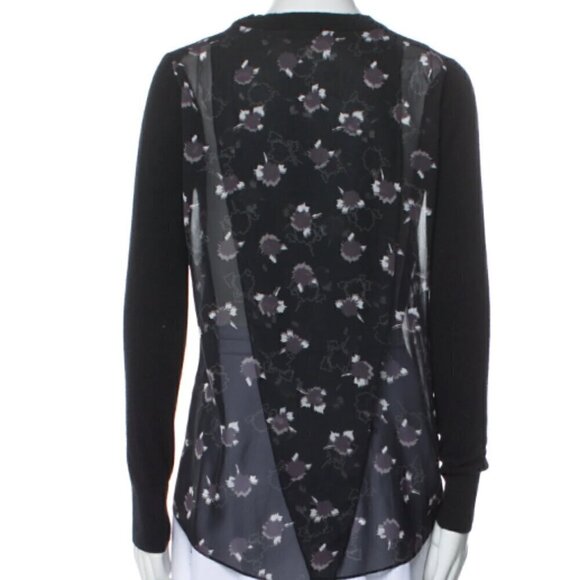 Rebecca minkoff womens sweater small floral back sheer back back whimsy goth - Picture 2 of 9